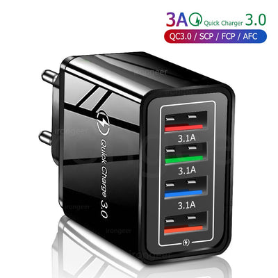 USB Charger Quick Charge 3.0 Fast Charger QC3.0 Mobile Phone Charger For iPhone11 7 8 For Samsung Xiaomi Redmi USB Adapter Wall