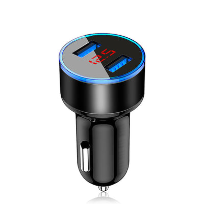 Mini USB Car Charger For iPhone XR 11 Fast Car Phone Chargers Fast Charging With LED Display 3.1A Dual USB Phone Charger in car