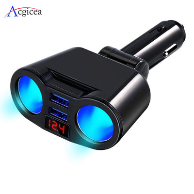 USB Car Charger 3.1A Car Cigarette Lighter Socket Splitter Plug LED Car Charger Adapter For iPhone XR XS 11 Pro Samsung S10 S9