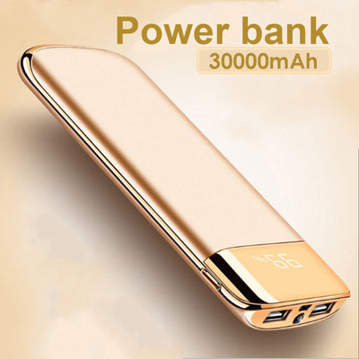 30000mah Power Bank External Battery PoverBank USB LED Powerbank Portable Mobile phone Charger for Xiaomi MI iphone Samsung